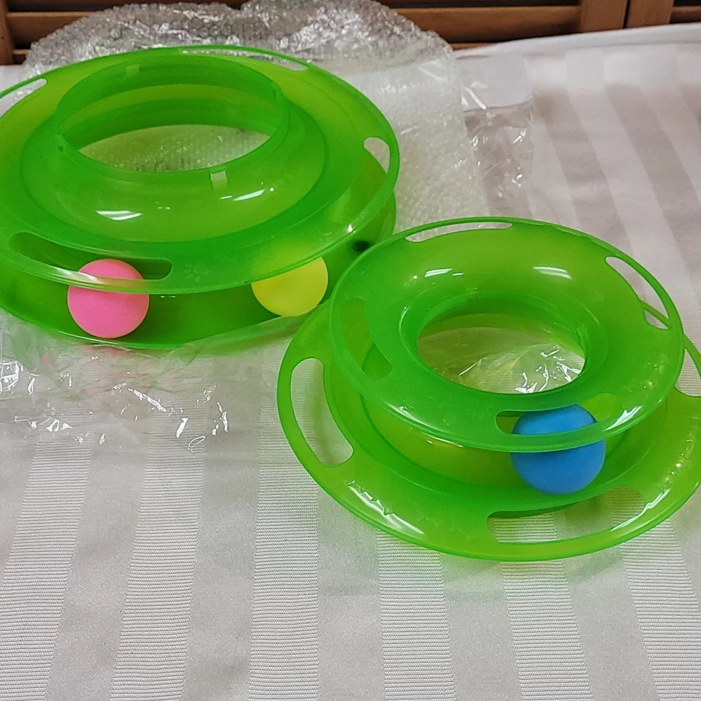 Tiered Cat Toy Spinning Ball Tower New